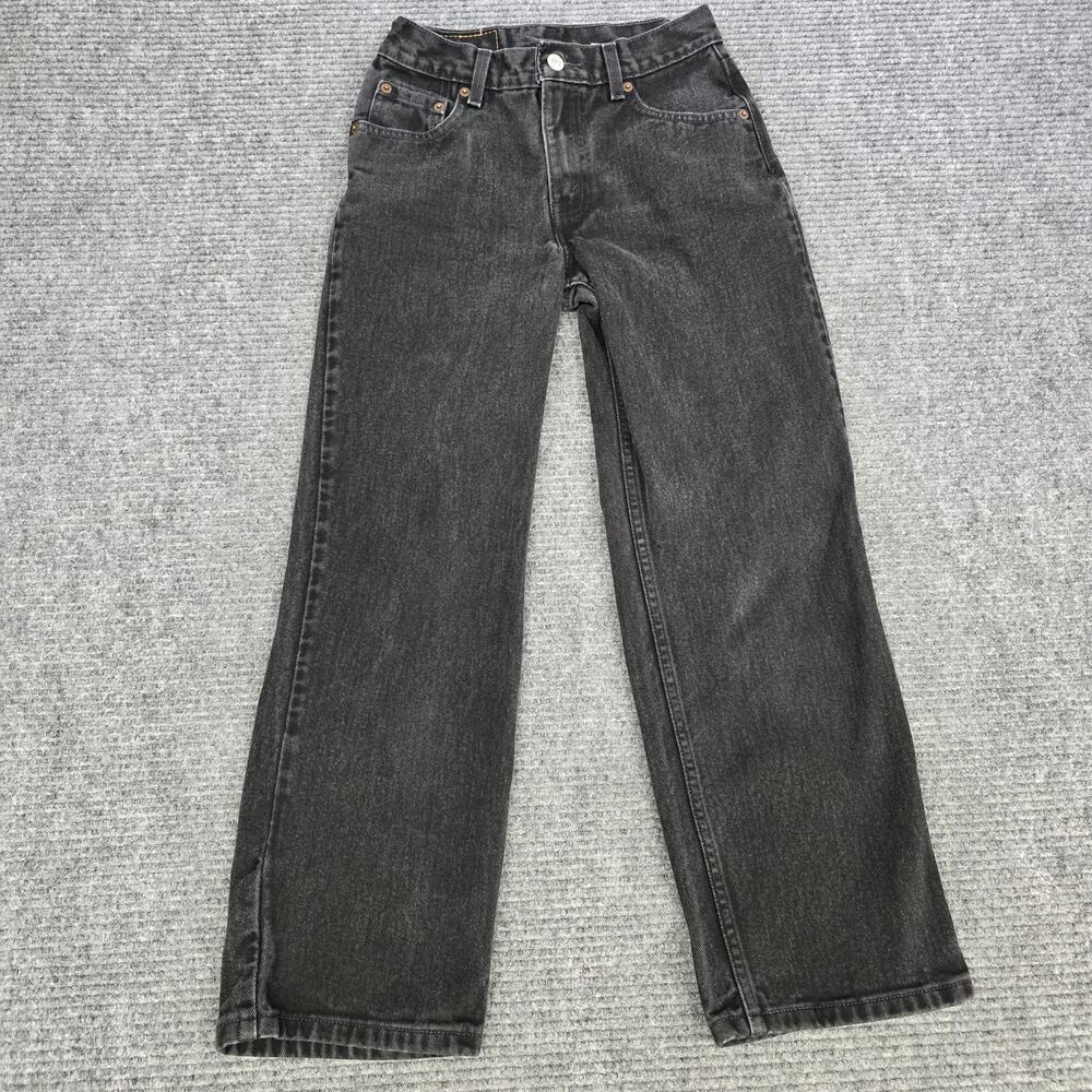 Vintage Levi's 550 Youth Jeans Size 14 Reg 24x26 Black Relaxed Fit Y2K